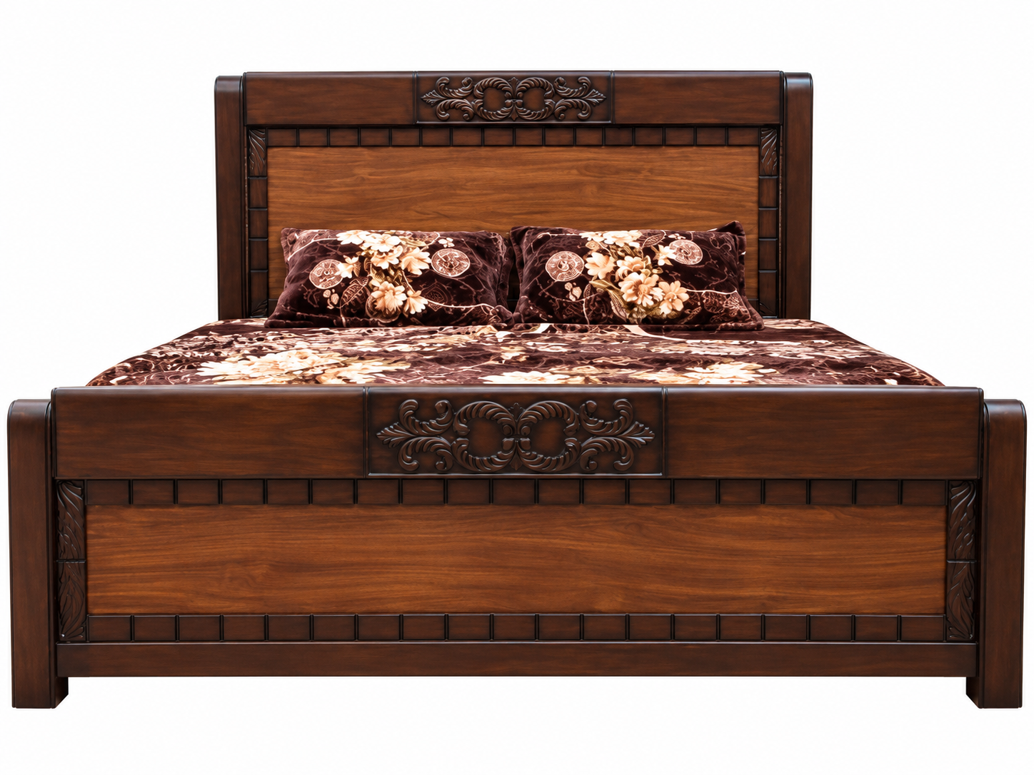 Classic Carved Walnut Bed in Peshawar